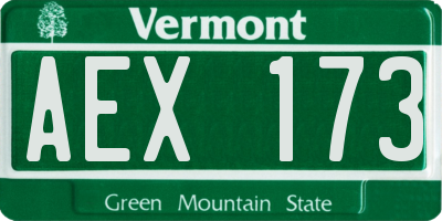 VT license plate AEX173