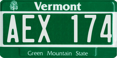 VT license plate AEX174