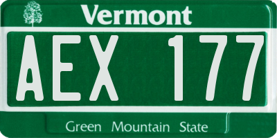 VT license plate AEX177
