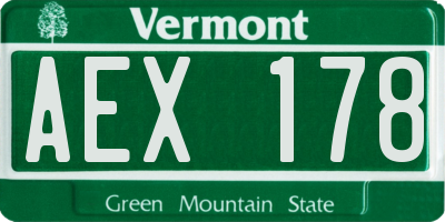 VT license plate AEX178
