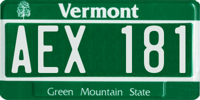 VT license plate AEX181