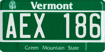 VT license plate AEX186