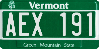 VT license plate AEX191