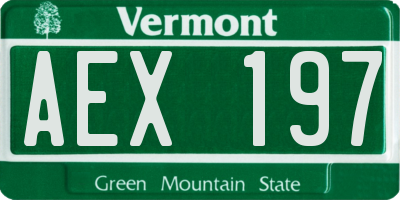 VT license plate AEX197