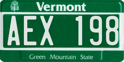 VT license plate AEX198