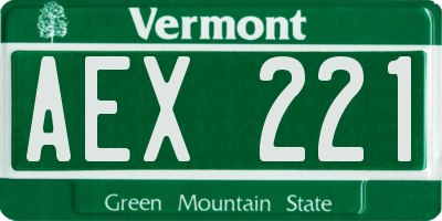 VT license plate AEX221