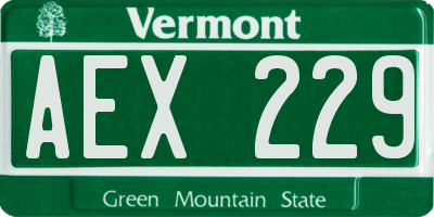 VT license plate AEX229