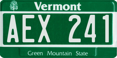 VT license plate AEX241