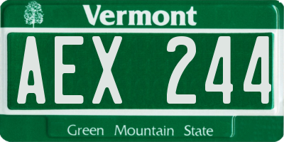 VT license plate AEX244