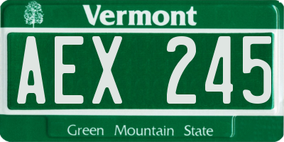 VT license plate AEX245