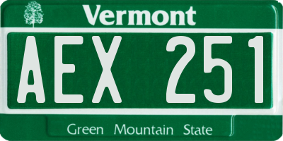 VT license plate AEX251