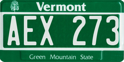 VT license plate AEX273