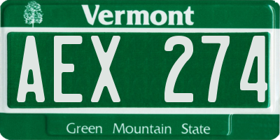 VT license plate AEX274