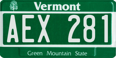 VT license plate AEX281