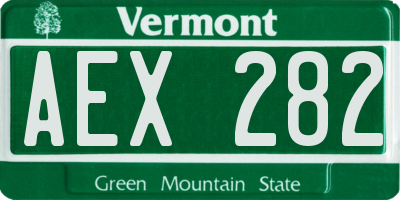 VT license plate AEX282