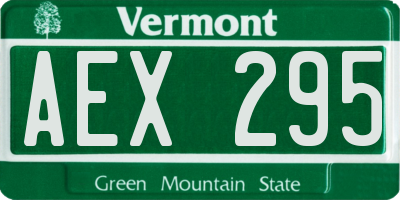 VT license plate AEX295