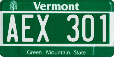 VT license plate AEX301