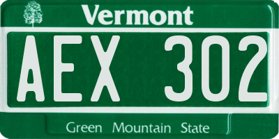 VT license plate AEX302