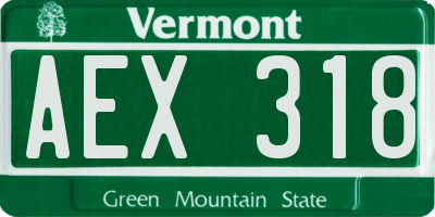 VT license plate AEX318