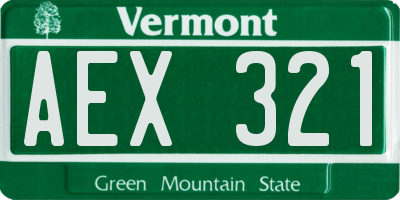 VT license plate AEX321