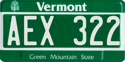 VT license plate AEX322