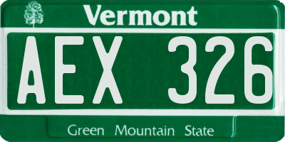 VT license plate AEX326