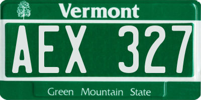 VT license plate AEX327