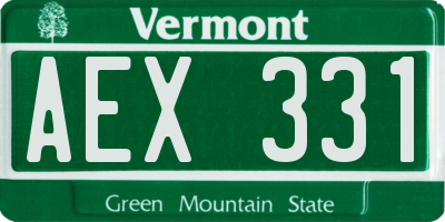 VT license plate AEX331