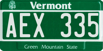 VT license plate AEX335