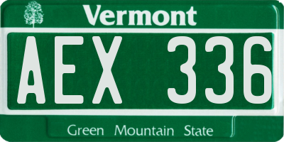 VT license plate AEX336