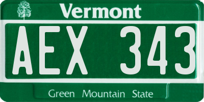 VT license plate AEX343