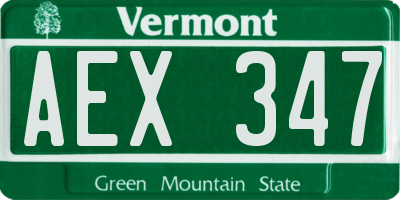 VT license plate AEX347