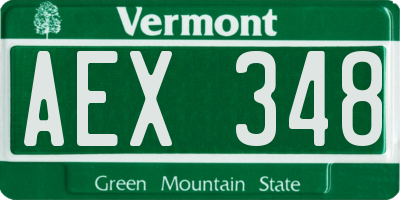 VT license plate AEX348