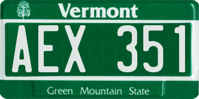 VT license plate AEX351