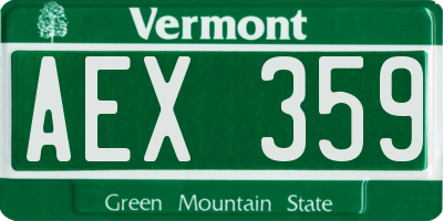 VT license plate AEX359