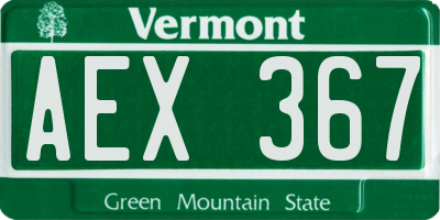 VT license plate AEX367
