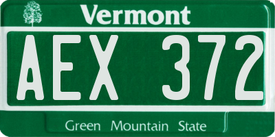 VT license plate AEX372