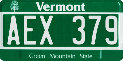 VT license plate AEX379