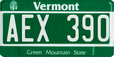 VT license plate AEX390