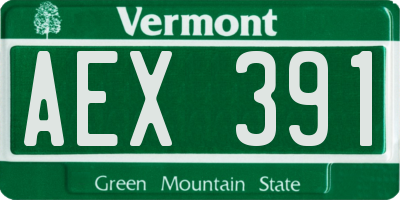 VT license plate AEX391