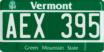 VT license plate AEX395