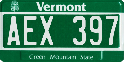 VT license plate AEX397