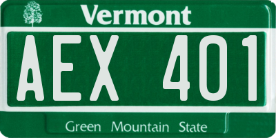 VT license plate AEX401