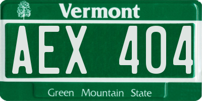 VT license plate AEX404