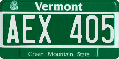 VT license plate AEX405