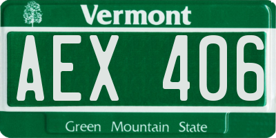 VT license plate AEX406