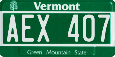 VT license plate AEX407