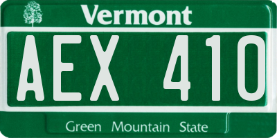 VT license plate AEX410