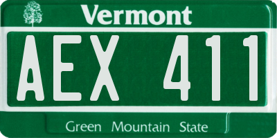 VT license plate AEX411
