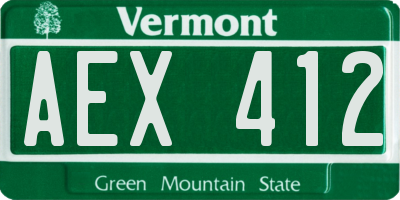 VT license plate AEX412